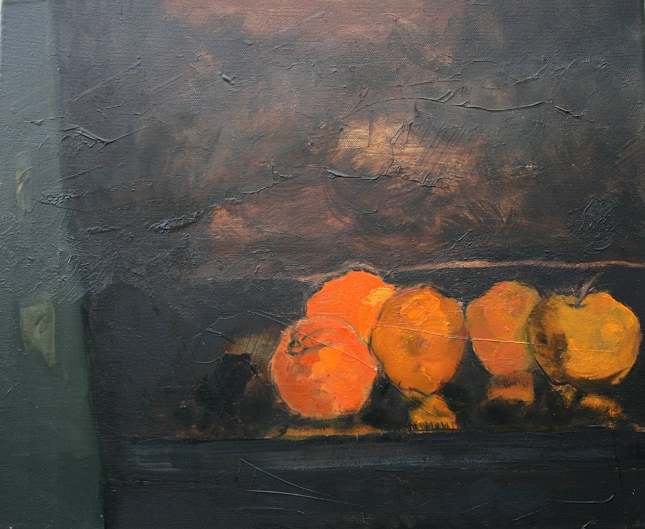 Oranges & Pommes II - 8F - huile sur toile